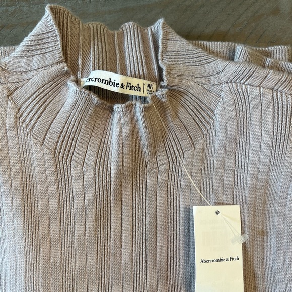 Abercrombie Ribbed Mock Neck Sweater Dress, M Tall - Picture 2 of 6